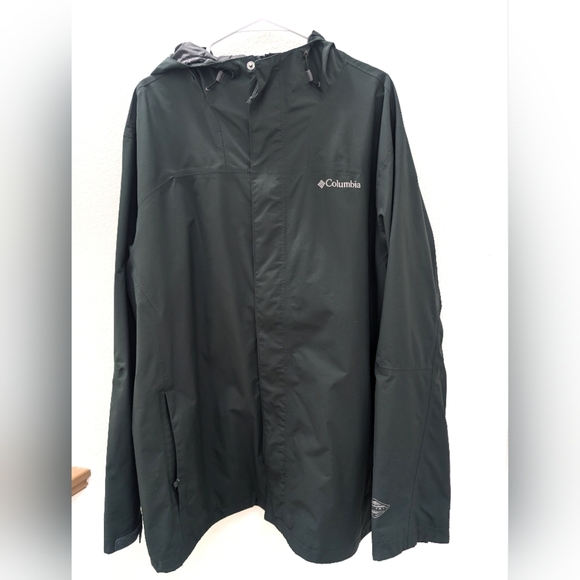 Columbia Omni Tech Waterproof Men's Jacket 2XL Hunter Green Full Zip Hooded - Picture 1 of 6